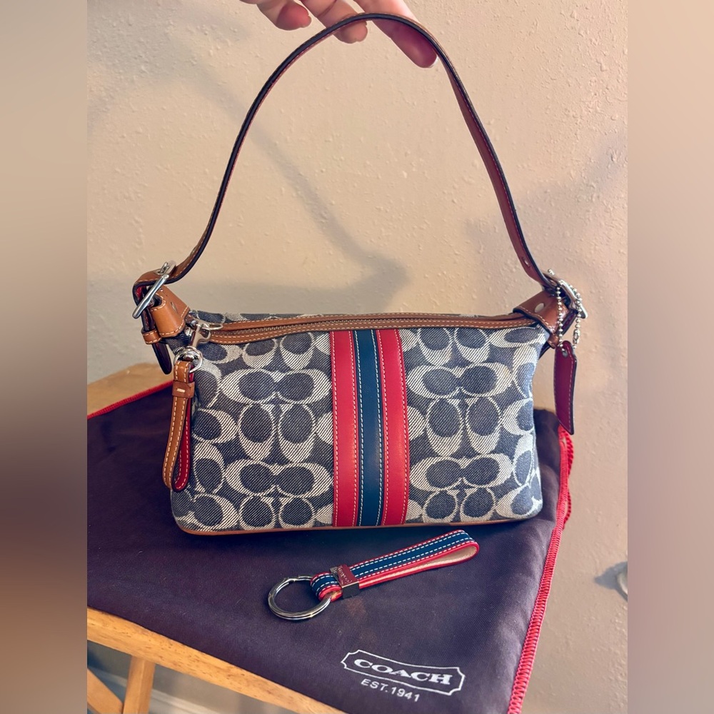 Coach Signature C Denim Shoulder Bag